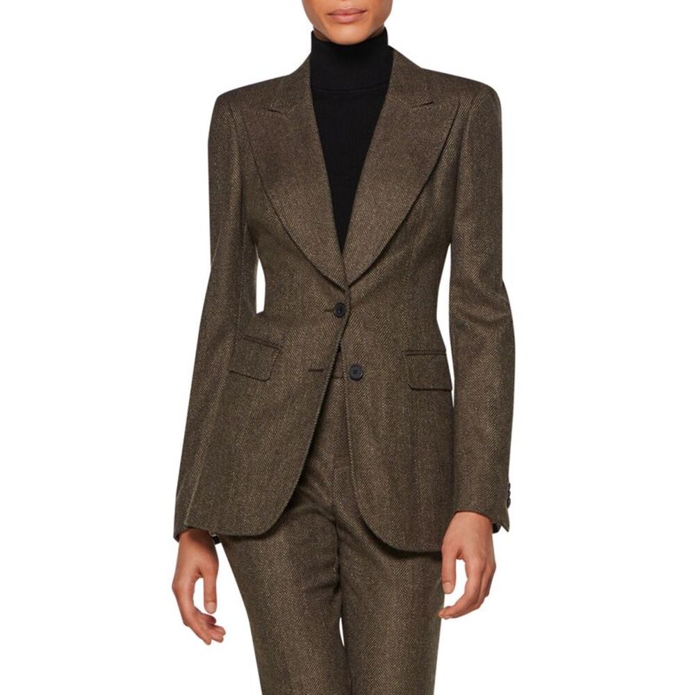 SUISTUDIO Womens Green Lined Faux Pockets Slit Formal Blazer Jacket 6